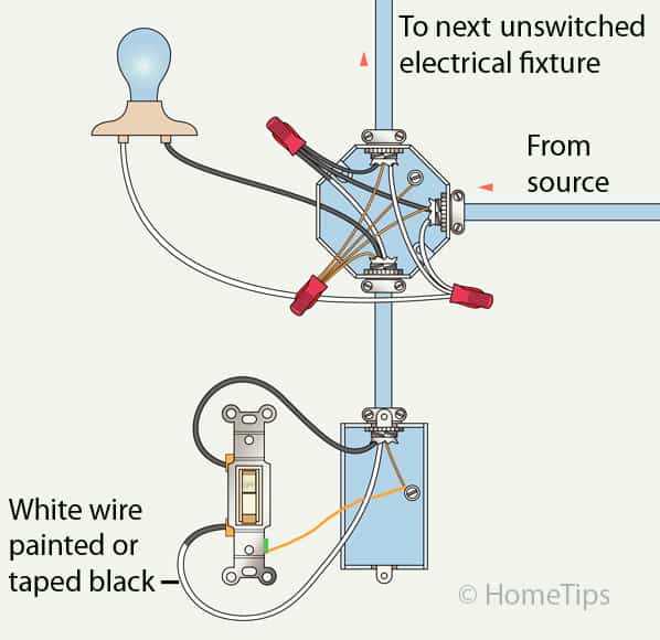 1 way lighting circuit wiring diagram
