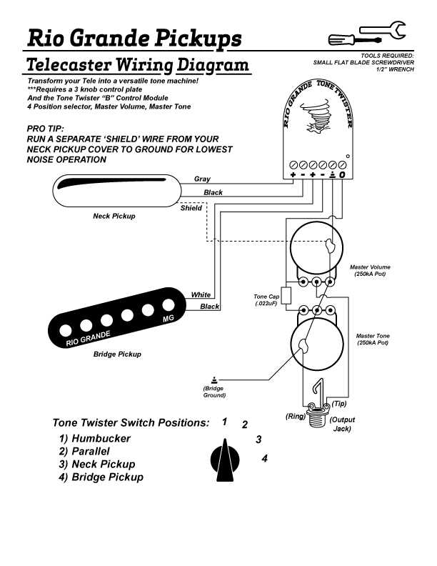 1 pickup 1 volume 1 tone wiring diagram