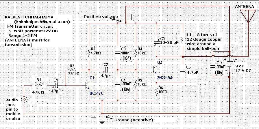 1000 km fm transmitter circuit diagram