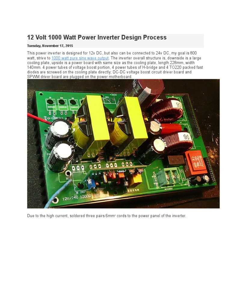 1000 watts power inverter schematic diagram