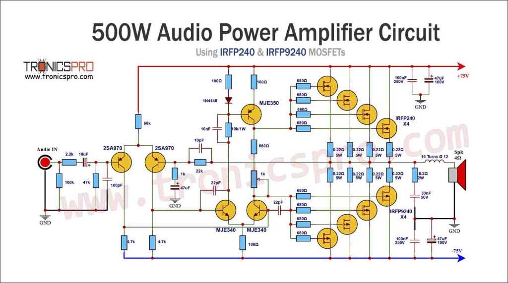 10000 watts power amplifier schematic diagram