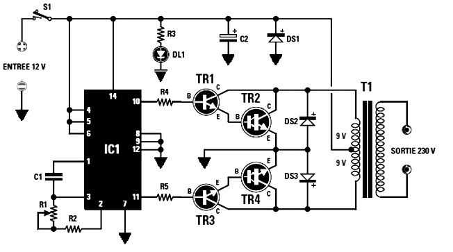 12 volt ac to dc converter circuit diagram