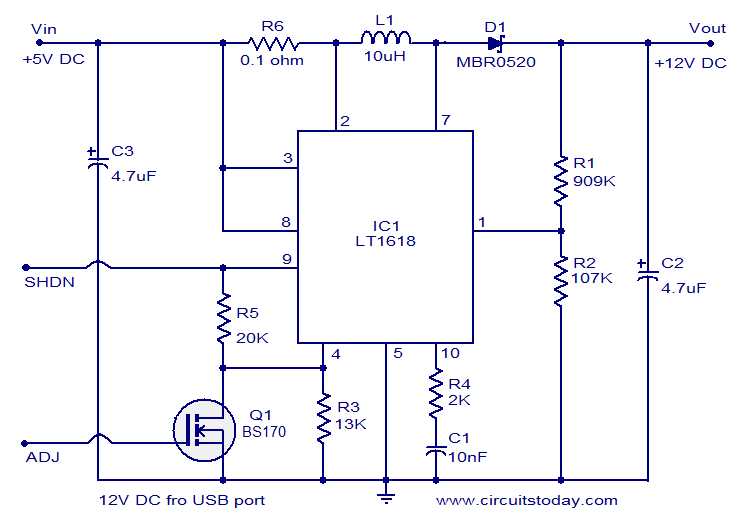 12 volt dc to 5 volt dc converter circuit diagram