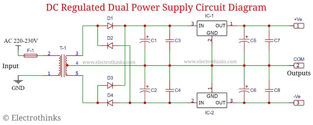 12 volts regulated power supply schematic diagram