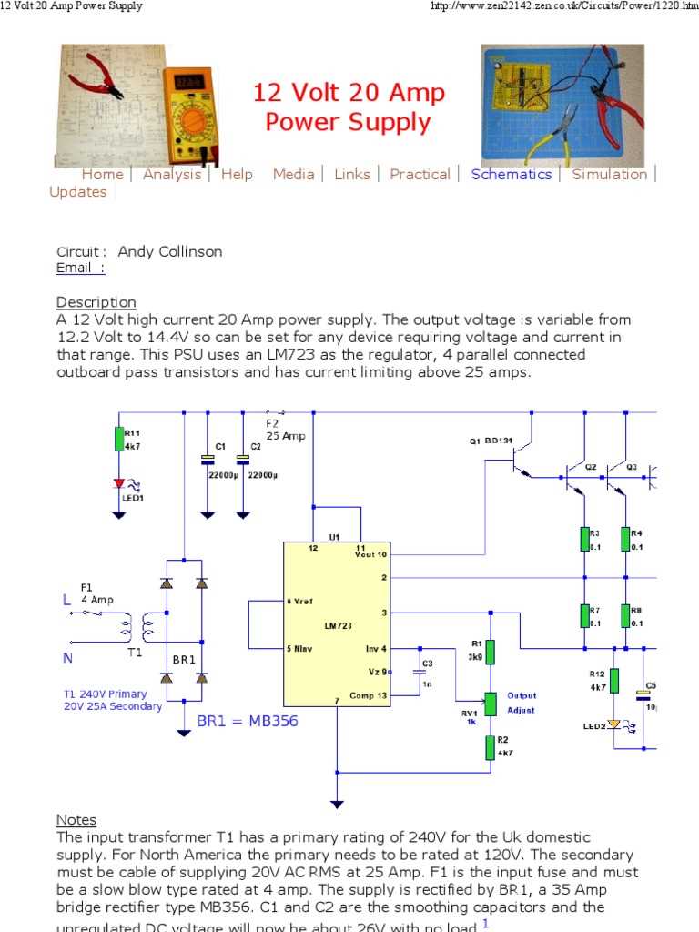 12 volts regulated power supply schematic diagram