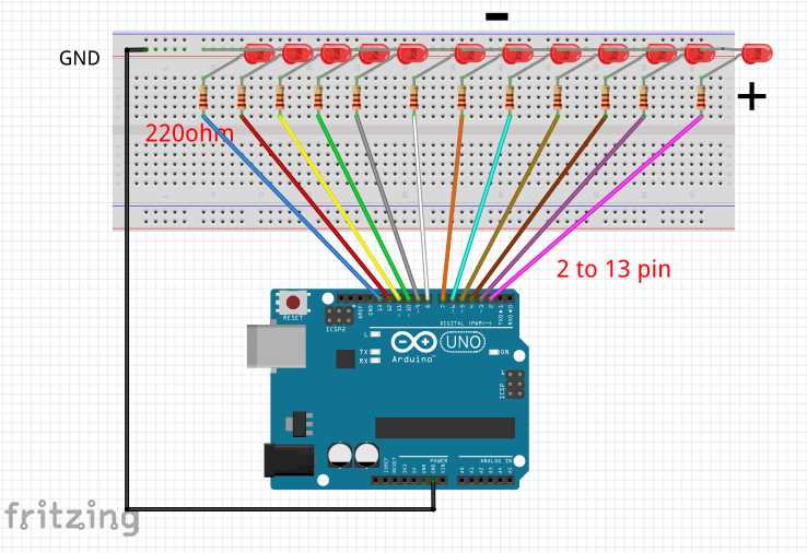 12 channel led chaser circuit diagram
