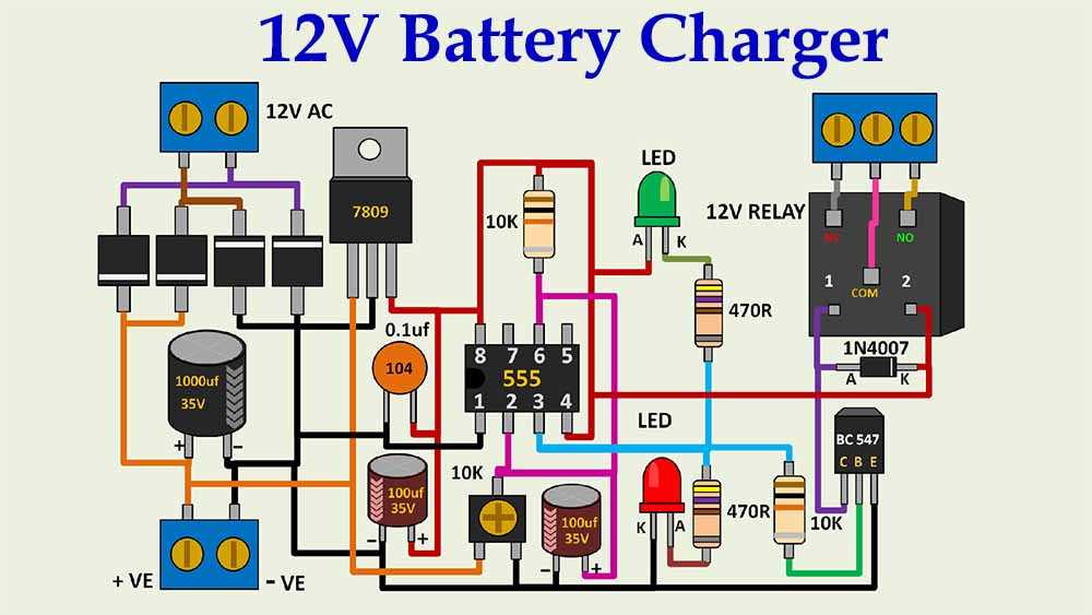 12 volt 5 amp battery charger circuit diagram