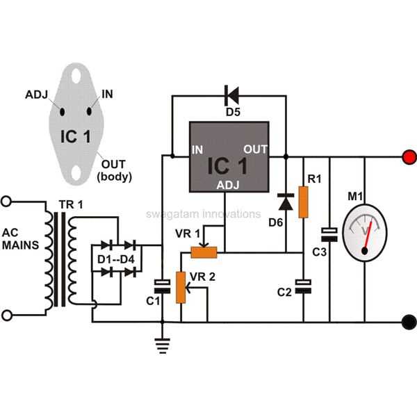 12 volts regulated power supply schematic diagram