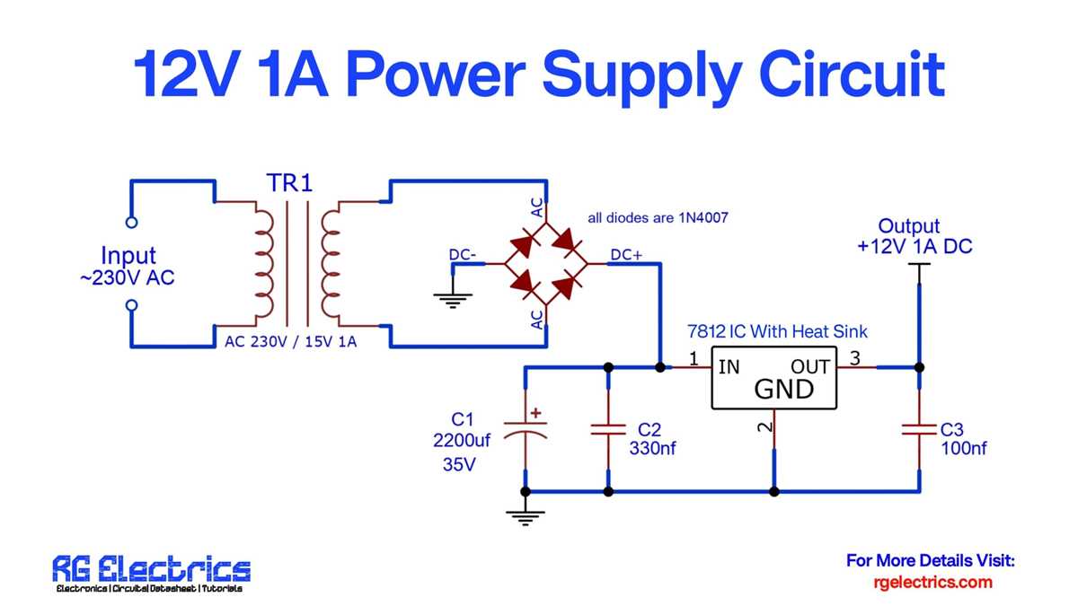 12v 1a power supply circuit diagram