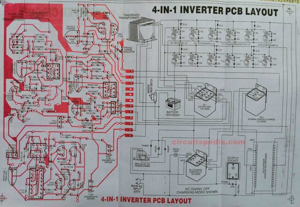 12v dc to 220v ac inverter circuit diagram