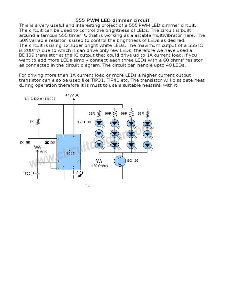 12v led dimmer circuit diagram