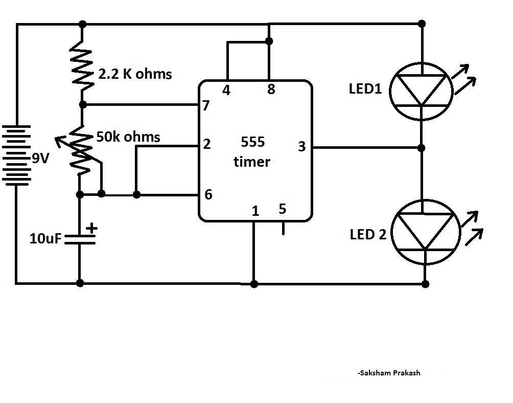 12v led flasher circuit diagram