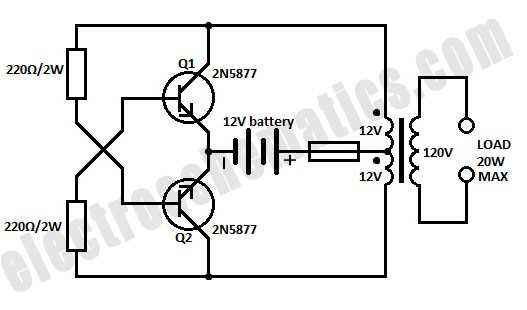 12vdc to 230vac inverter circuit diagram