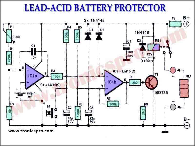 12v 10a lead acid battery charger circuit diagram