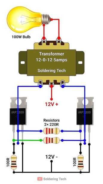12v dc to 220v ac converter circuit diagram
