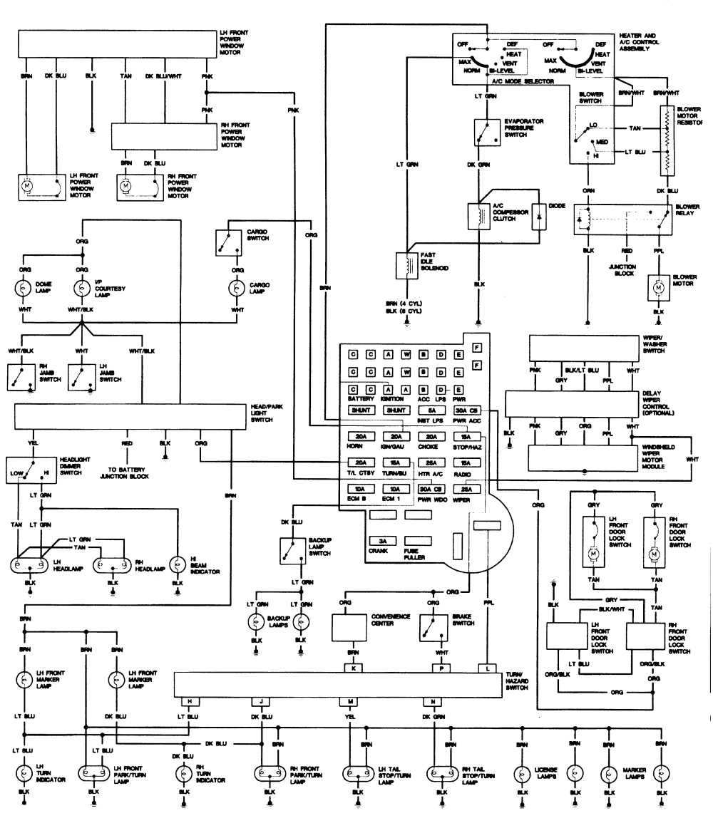 1989 chevy truck instrument cluster wiring diagram