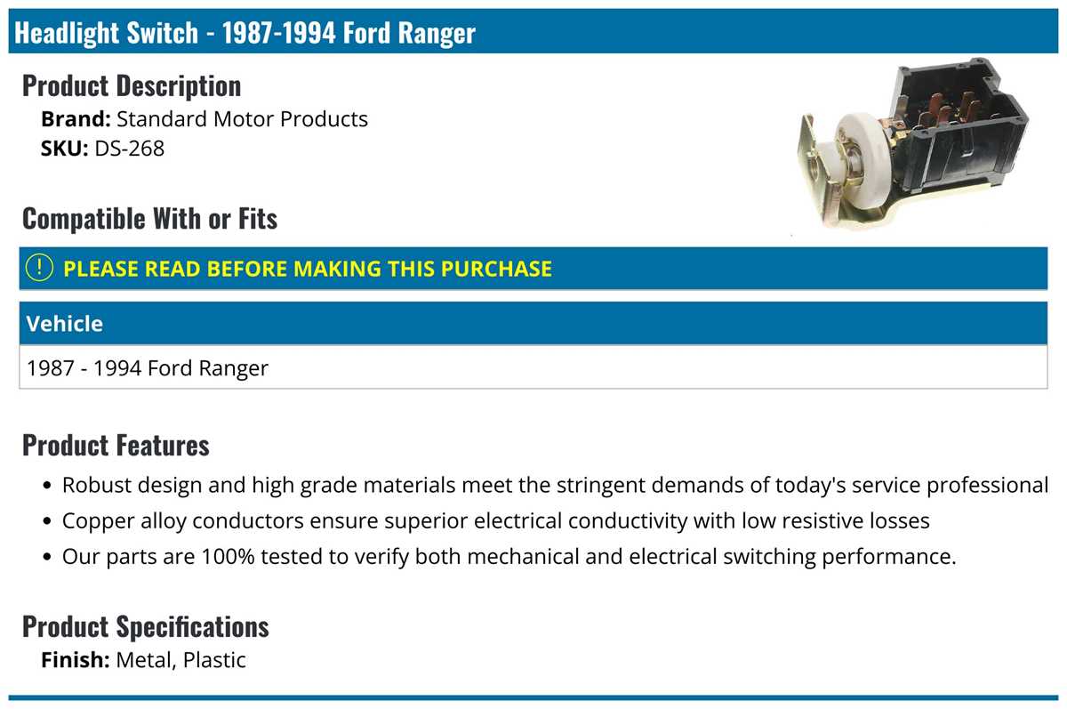 1994 ford ranger headlight switch wiring diagram