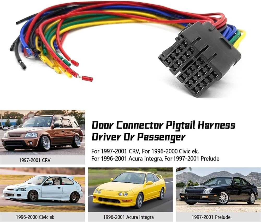 1998 honda civic drivers door wiring harness diagram