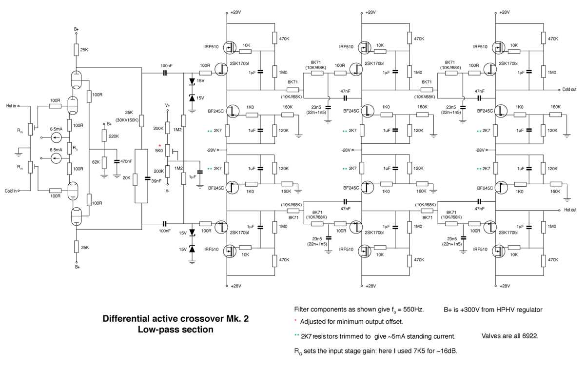 2 way active crossover circuit diagram