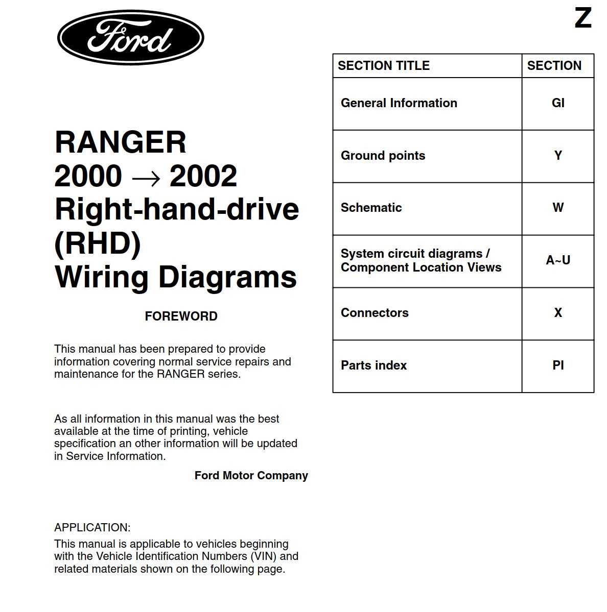 2000 ford ranger wiring diagram