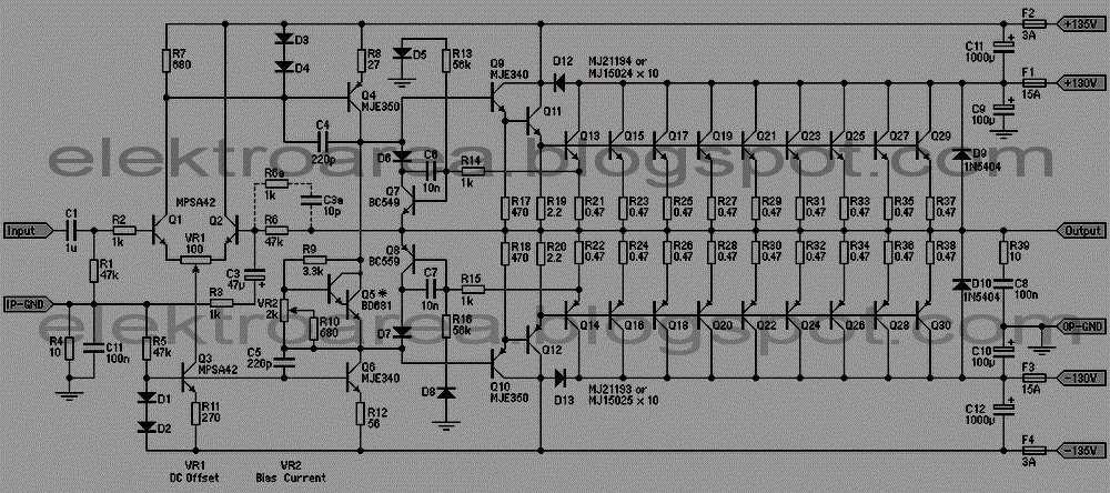 2000w amplifier circuit diagram