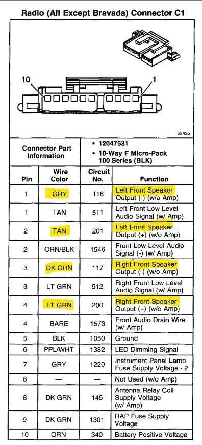 2001 chevy 1500 radio wiring diagram