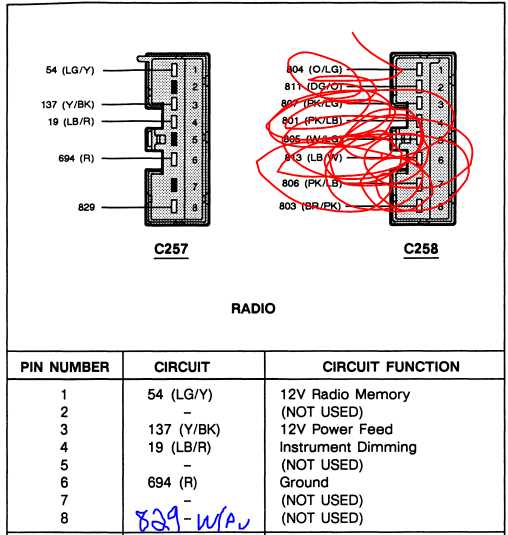 2001 ford mustang radio wiring diagram