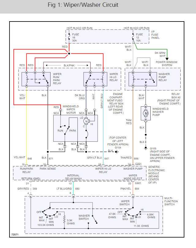 2001 ford ranger wiper motor wiring diagram