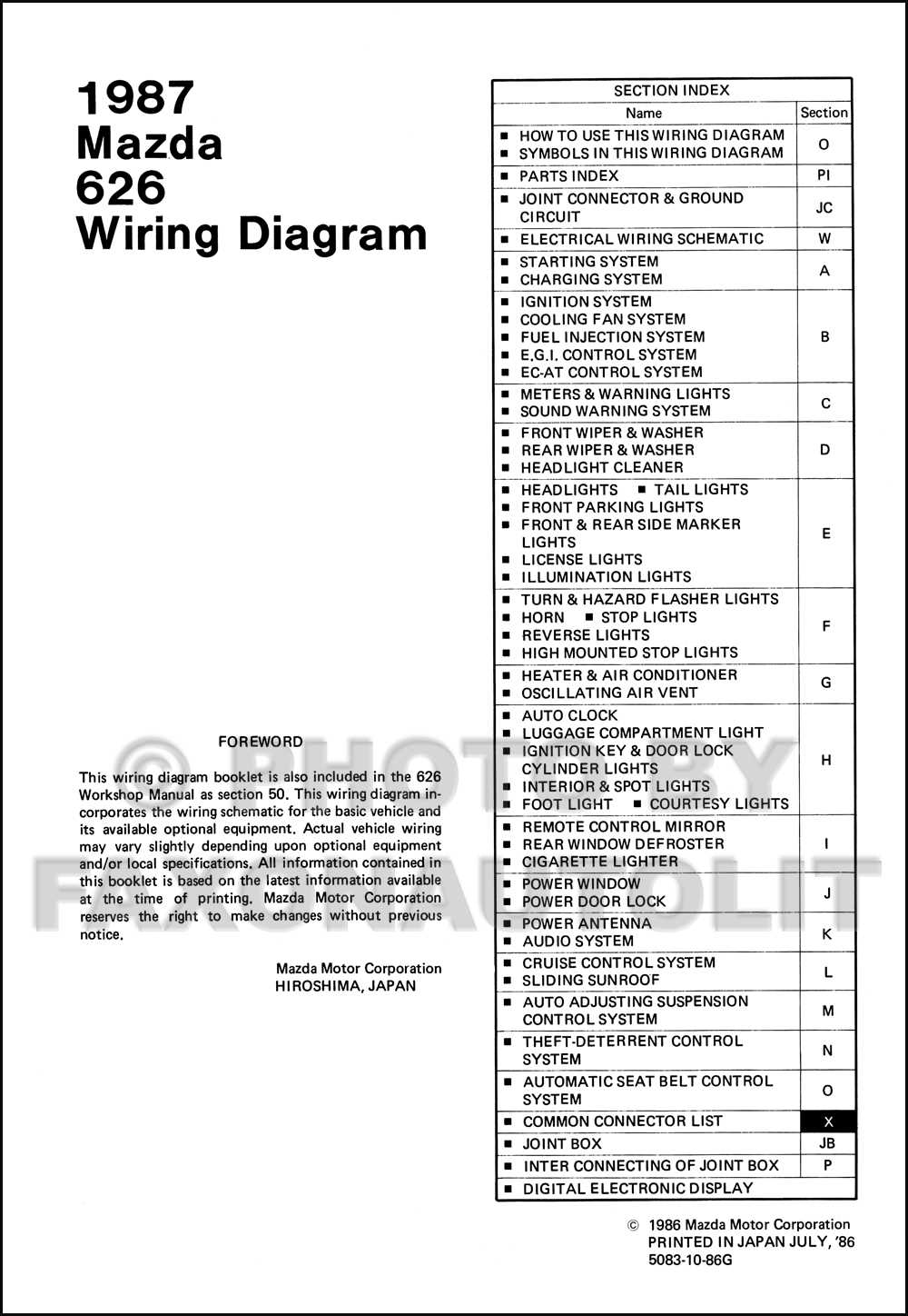 2002 mazda 626 radio wiring diagram