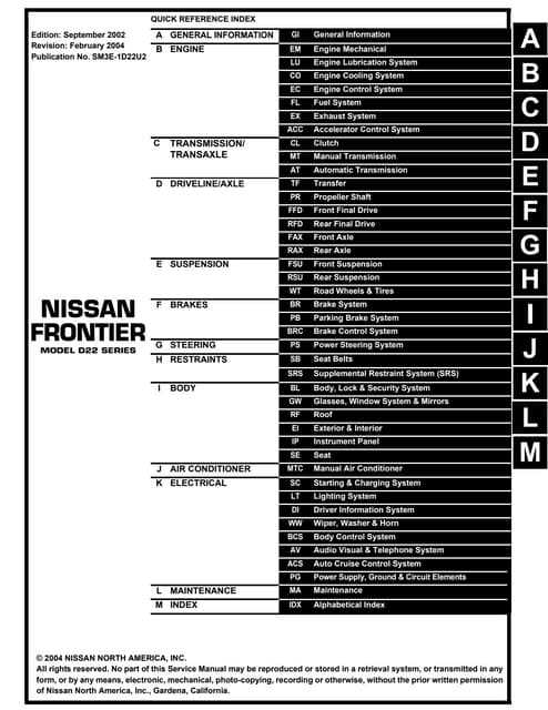 2003 nissan frontier wiring diagram