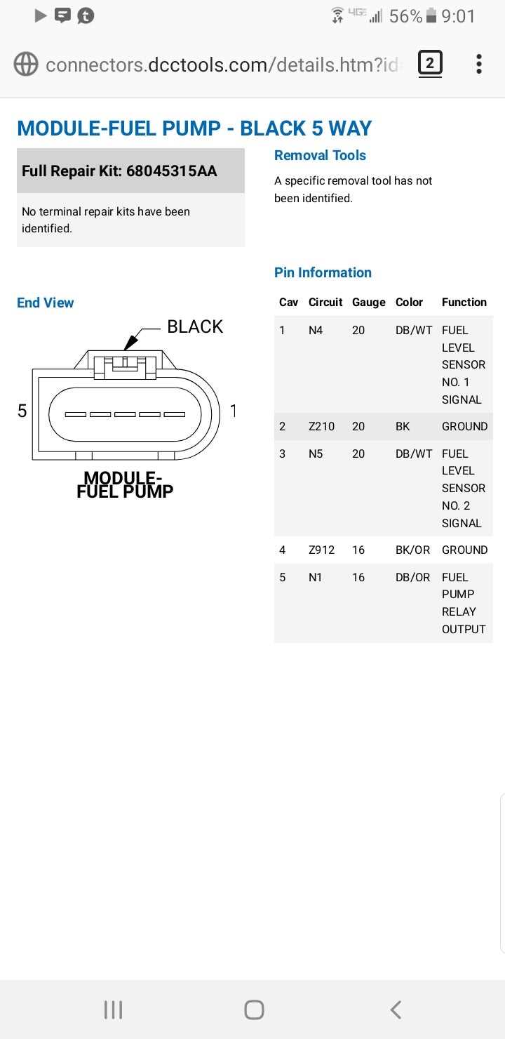 2006 chrysler 300 fuel pump wiring diagram