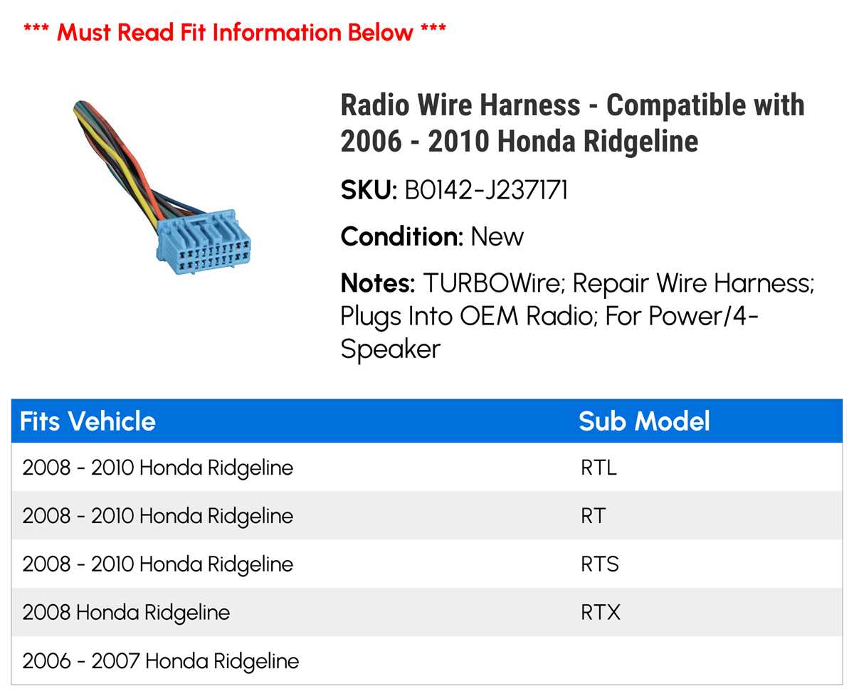 2007 honda ridgeline audio radio wiring diagram schematic colors
