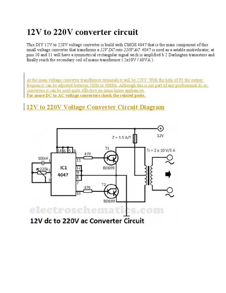 220v to 12v dc converter circuit diagram