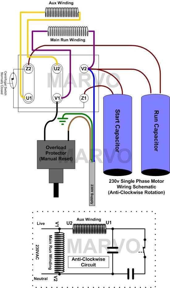 120/240 volt motor wiring diagram
