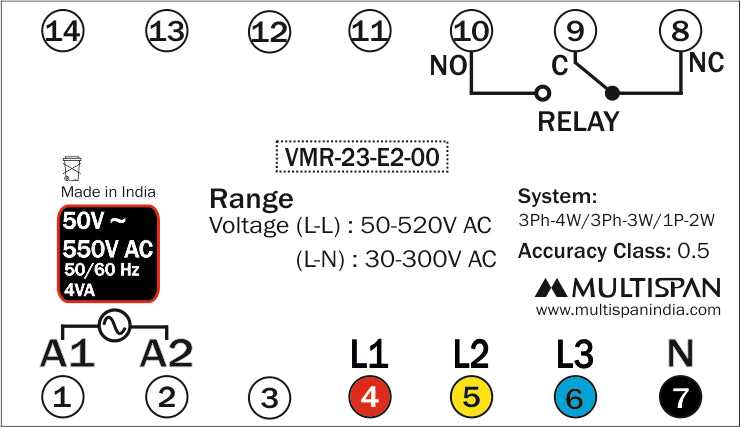 3 phase monitoring relay wiring diagram