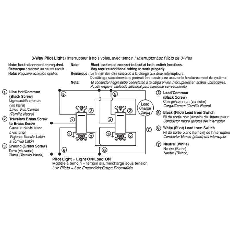 3 way switch with pilot light wiring diagram