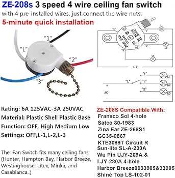 3 wire ceiling fan wiring diagram with 2 switches