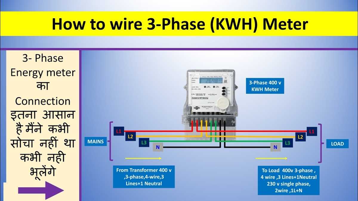3 phase kilowatt hour meter wiring diagram