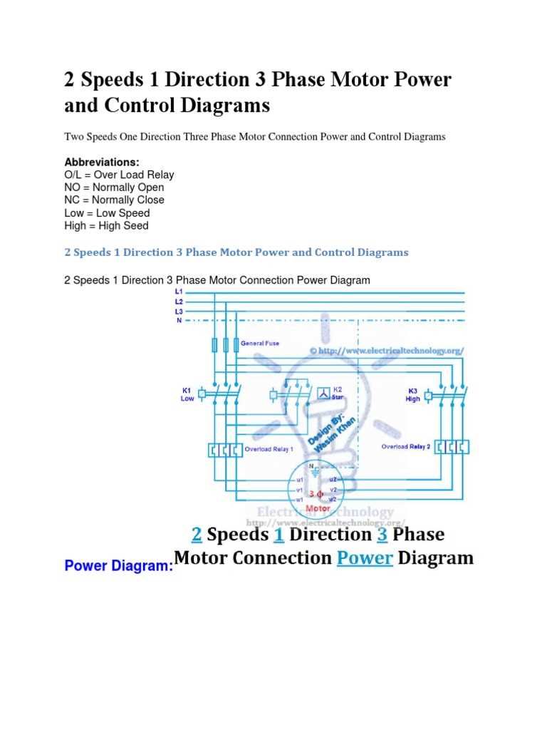 3 phase two speed motor wiring diagram