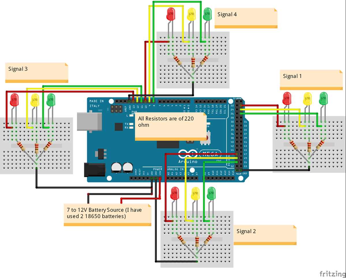 3 way traffic light circuit diagram