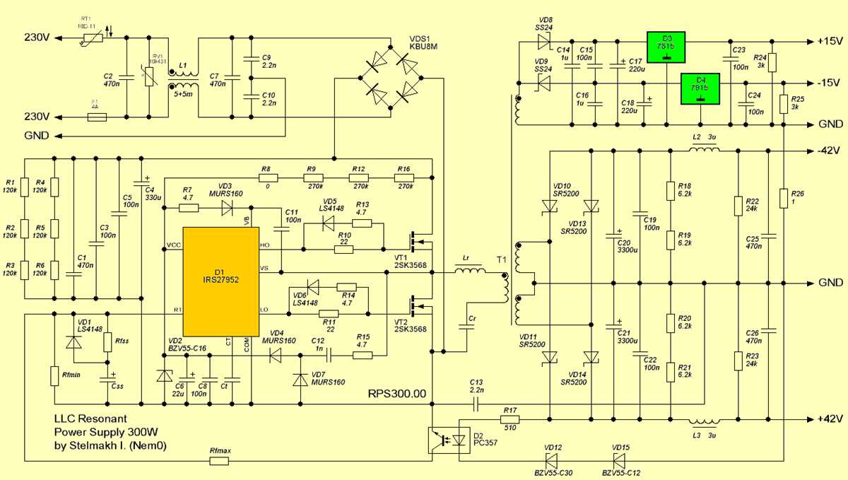 300w atx power supply schematic diagrams