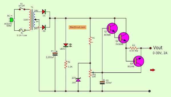 30v power supply circuit diagram