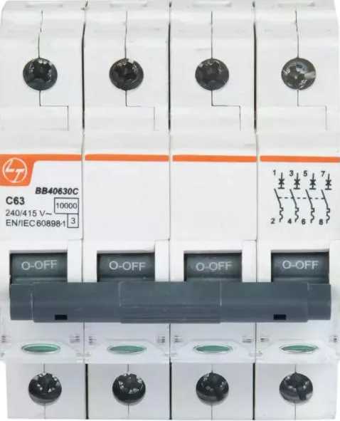 4 pole circuit breaker wiring diagram