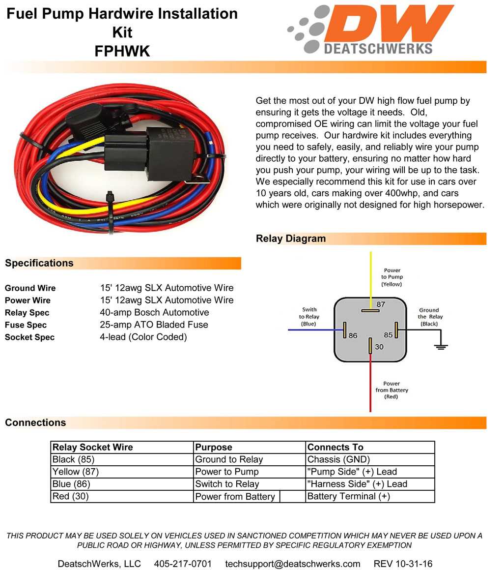 4 wire fuel pump wiring diagram