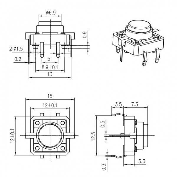 4 pin push button circuit diagram