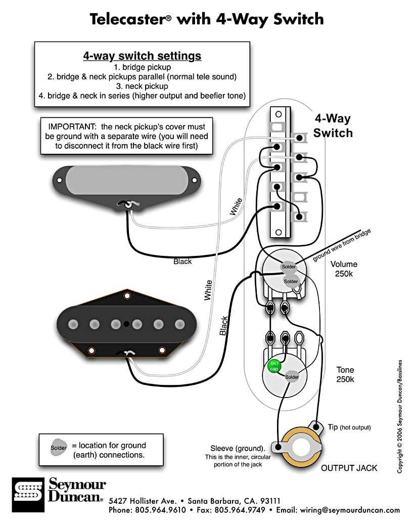 4 way telecaster wiring diagram