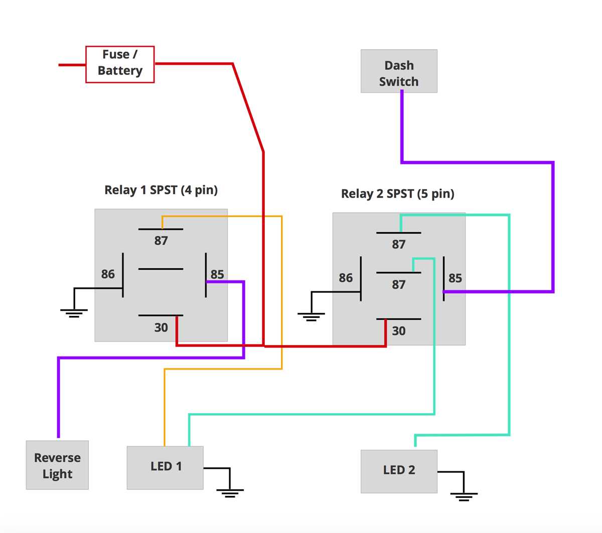 4 wire led tail light wiring diagram