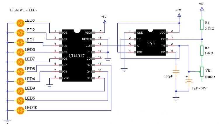 4017 ic circuit diagram