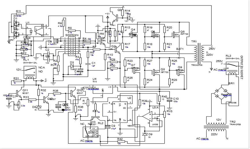 500w modified sine wave inverter schematic circuit diagram