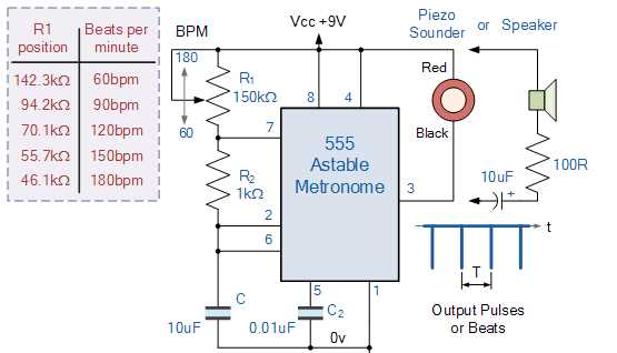 555 oscillator circuit diagram